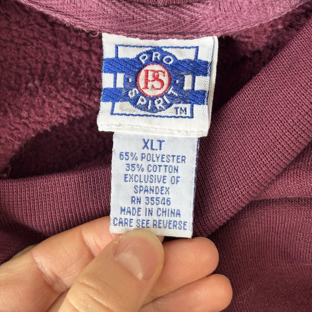VTG Colorblock 80s/90s Crewneck Sweatshirt Mens XLT Pro Spirit Tri Color Retro - Picture 11 of 16